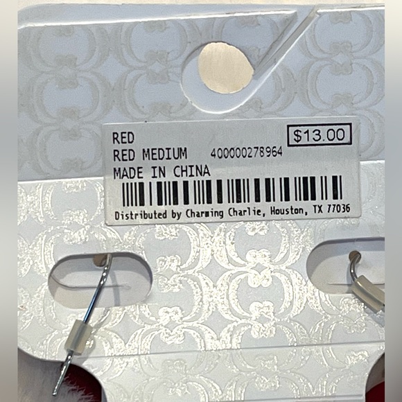 ❤NWT-Charming Charlie Statement Necklace & Earrings Set-Red❤ - Picture 5 of 8